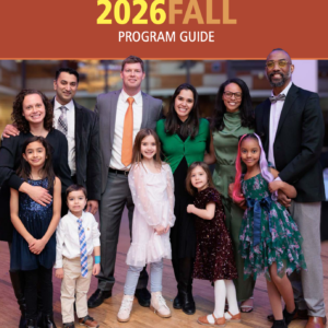 Cover of the 2026 Fall Program Guide featuring a diverse group of adults and children posing together.