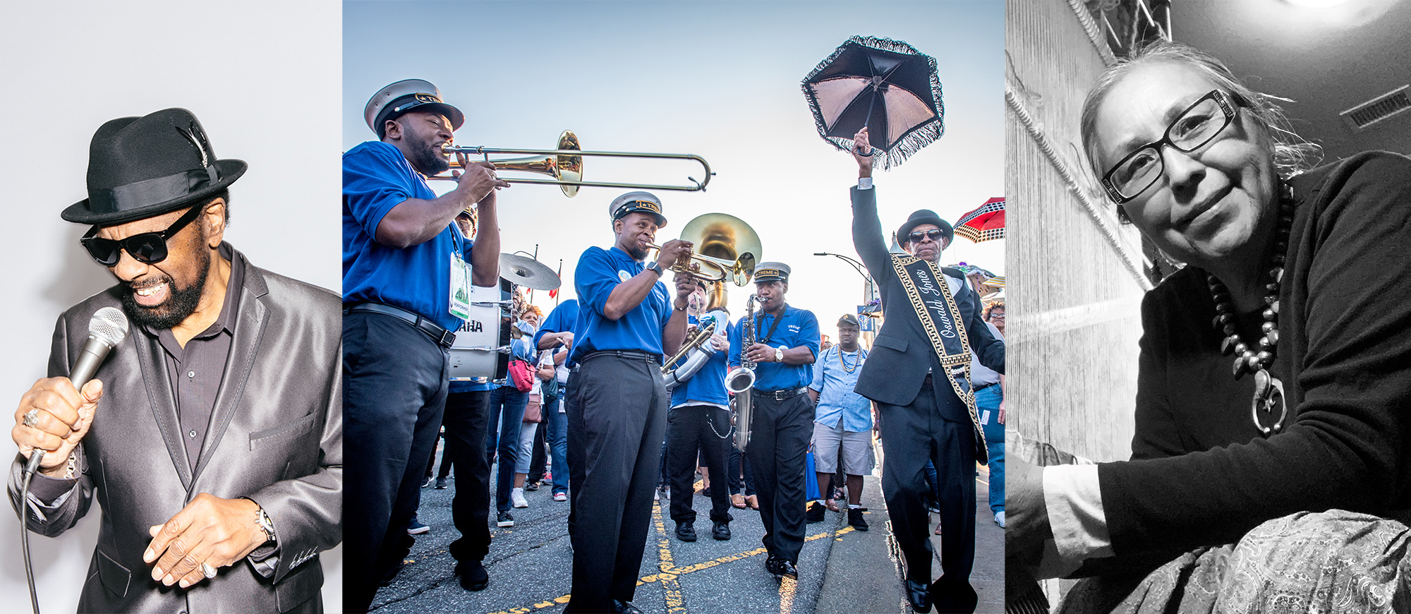 Photo, L to R: William Bell by David McClister; Treme Brass Band by Edwin Remsberg Photography; TanNibaa Naataanii, Courtesy of the Artist.
